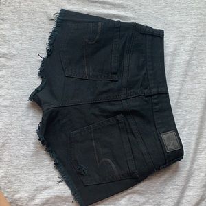 Black high rise jean shorts 2